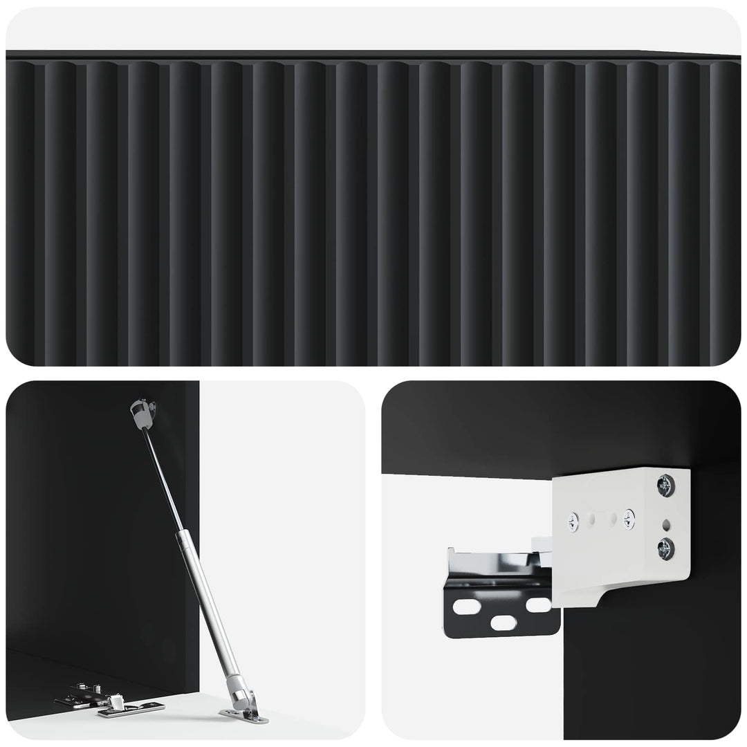 Væghængt TV-skab Sort 59,5 x 41 x 30 cm Konstrueret træ