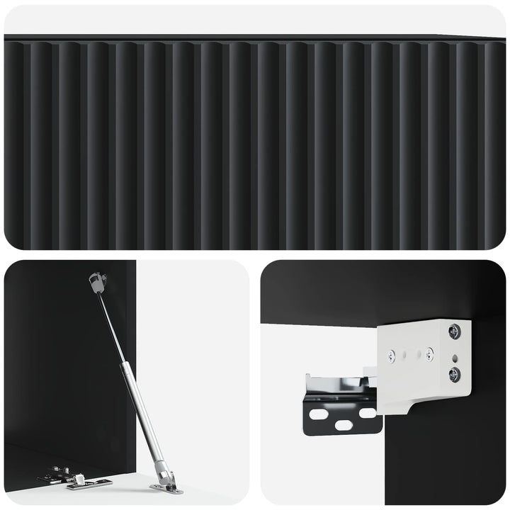 Væghængt TV-skab Sort 59,5 x 41 x 30 cm Konstrueret træ