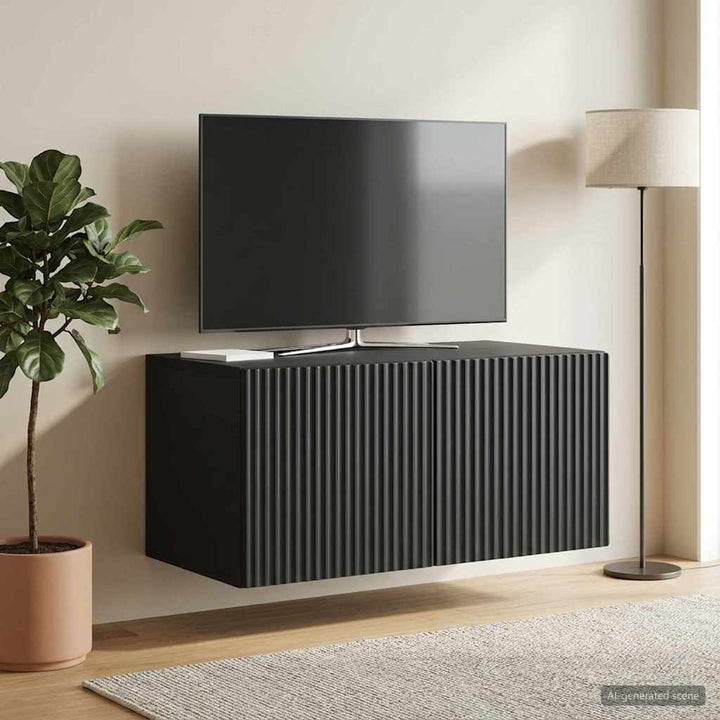 Væghængt TV-skab Sort 59,5 x 41 x 30 cm Konstrueret træ