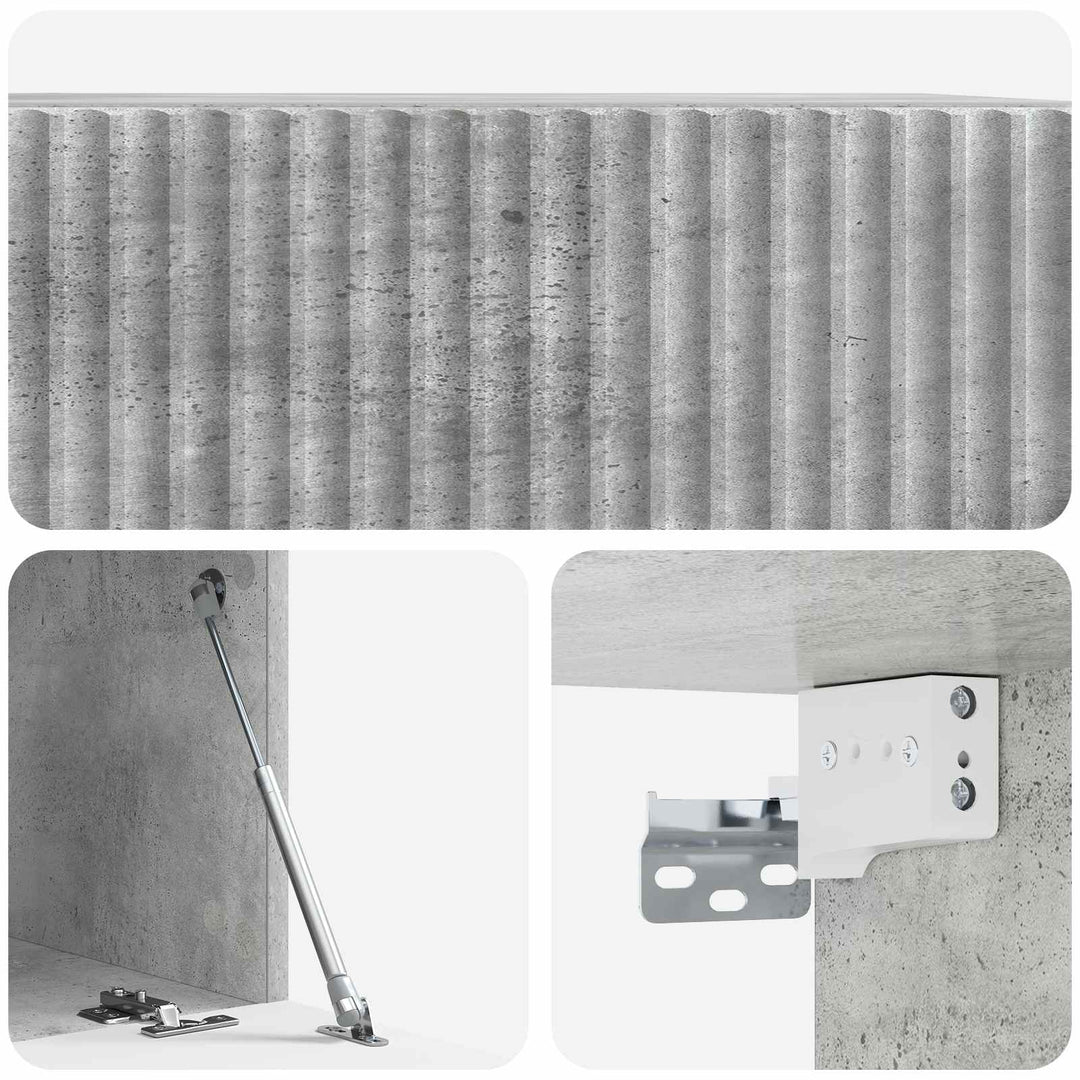 Væghængt TV-skab Betongrå 59,5 x 41 x 30 cm Konstrueret træ