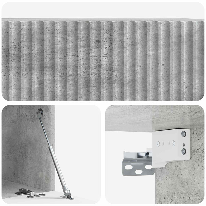Væghængt TV-skab Betongrå 59,5 x 41 x 30 cm Konstrueret træ