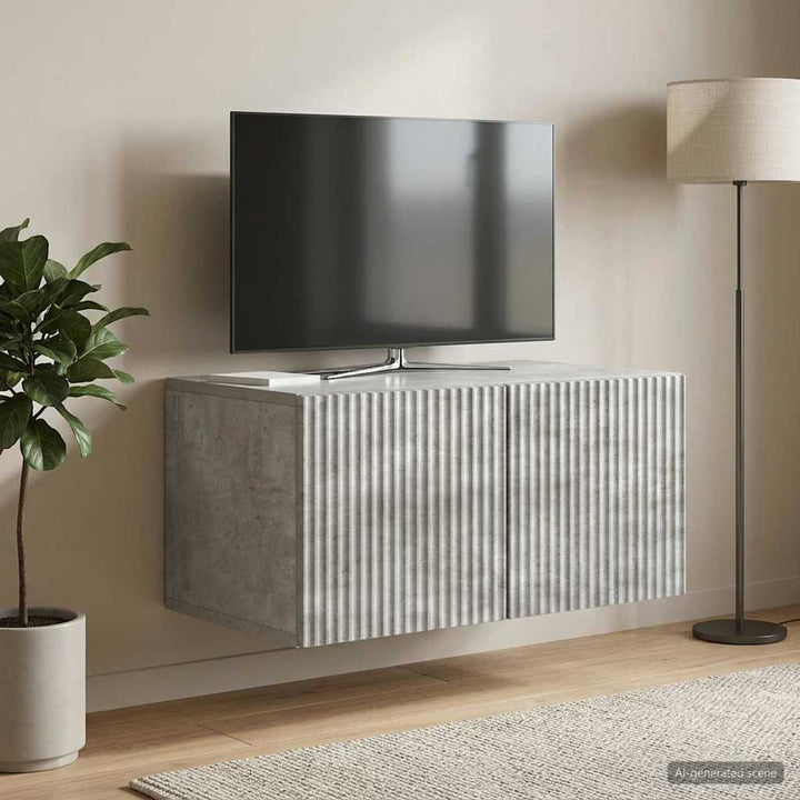 Væghængt TV-skab Betongrå 59,5 x 41 x 30 cm Konstrueret træ