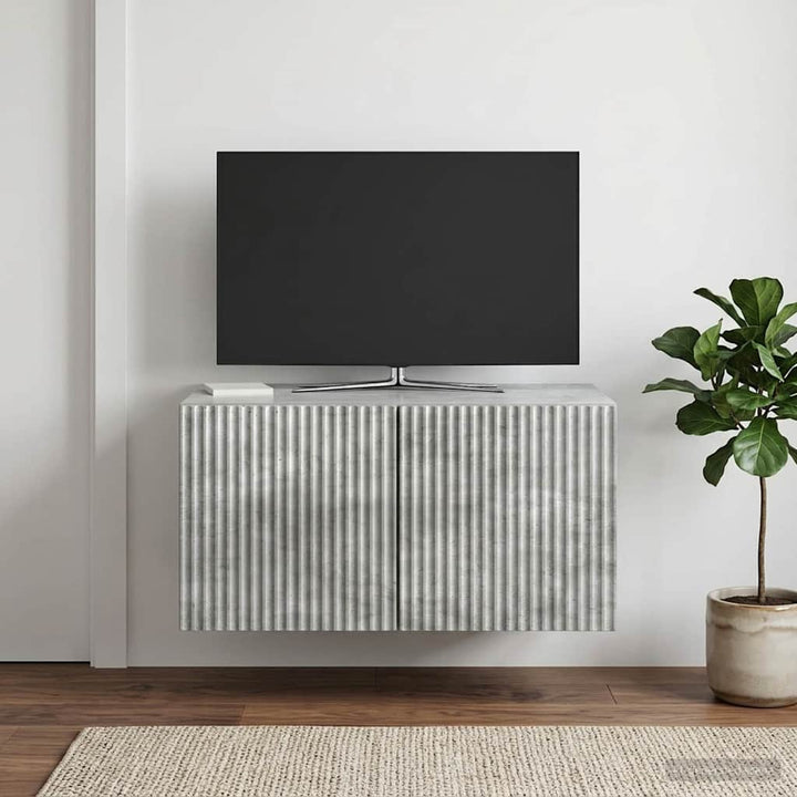 Væghængt TV-skab Betongrå 59,5 x 41 x 30 cm Konstrueret træ