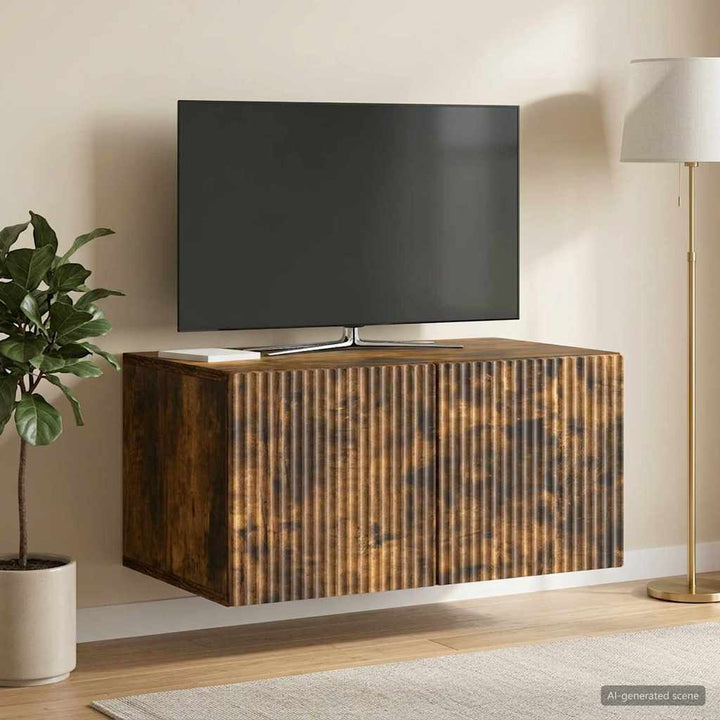 Væghængt TV-skab Røget eg 59,5 x 41 x 30 cm Konstrueret træ