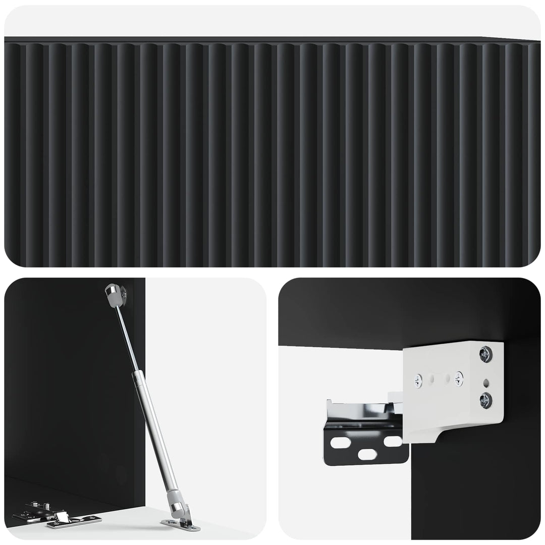 Væghængt TV-skab Sort 78,5 x 41 x 30 cm Konstrueret træ