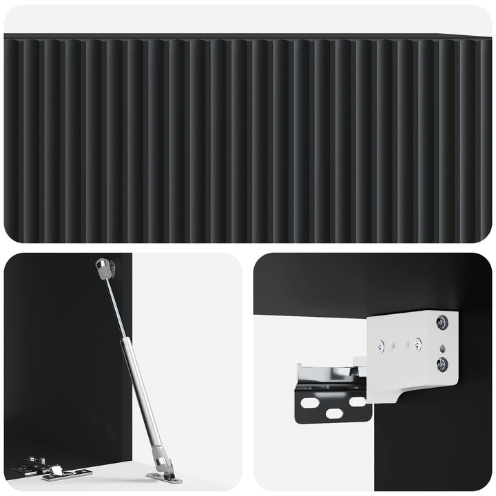 Væghængt TV-skab Sort 78,5 x 41 x 30 cm Konstrueret træ