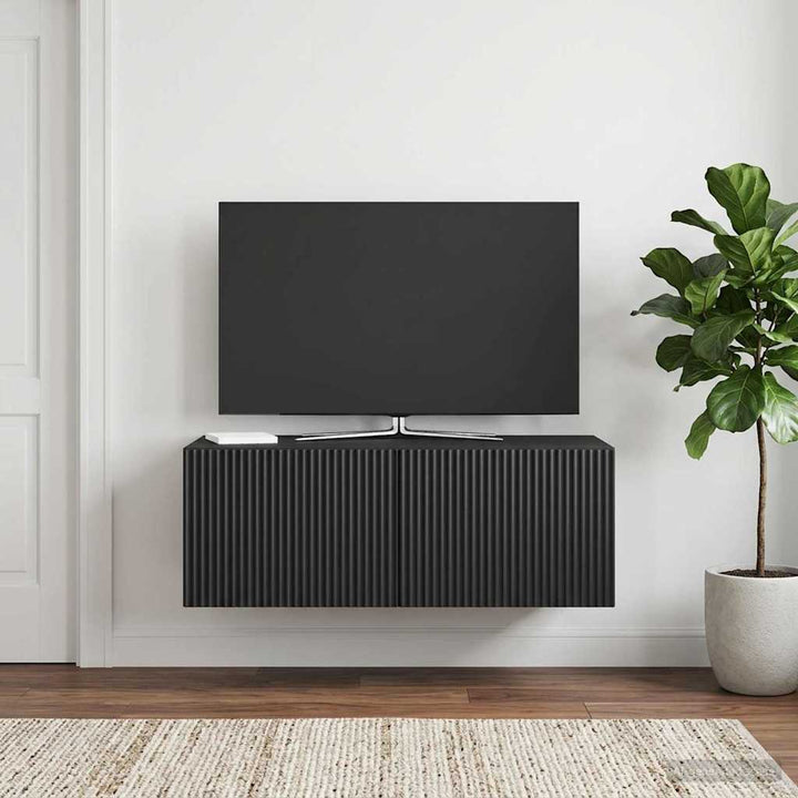 Væghængt TV-skab Sort 78,5 x 41 x 30 cm Konstrueret træ