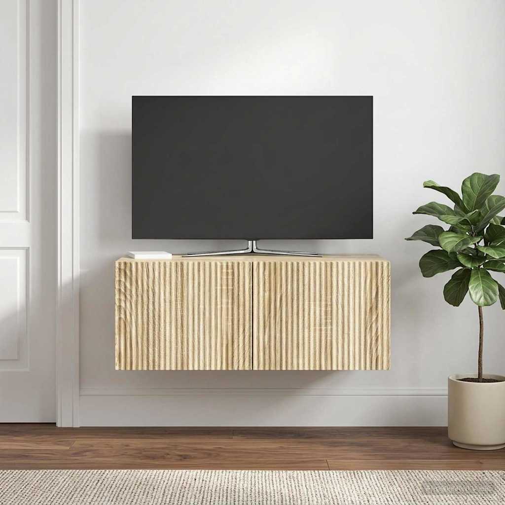 Væghængt TV-skab Sonoma-eg 78,5 x 41 x 30 cm Konstrueret træ