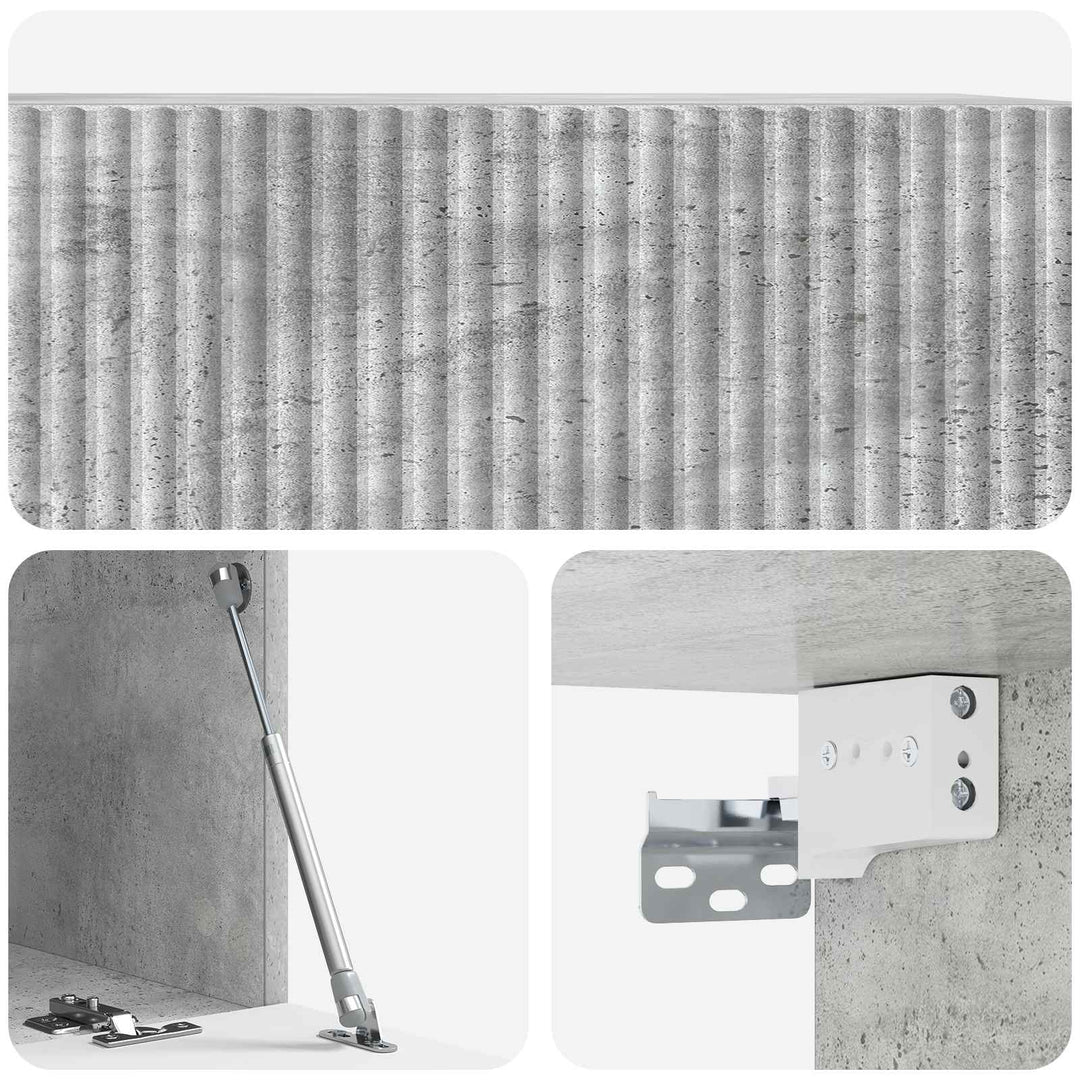 Væghængt TV-skab Betongrå 78,5 x 41 x 30 cm Konstrueret træ