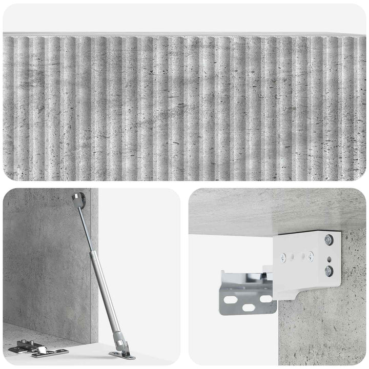 Væghængt TV-skab Betongrå 78,5 x 41 x 30 cm Konstrueret træ