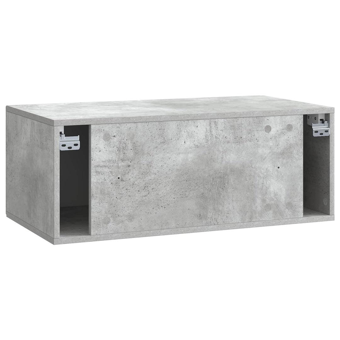 Væghængt TV-skab Betongrå 78,5 x 41 x 30 cm Konstrueret træ