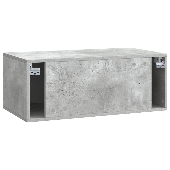 Væghængt TV-skab Betongrå 78,5 x 41 x 30 cm Konstrueret træ