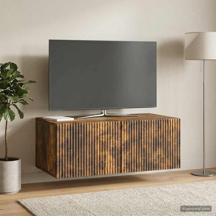 Væghængt TV-skab Røget eg 78,5 x 41 x 30 cm Konstrueret træ