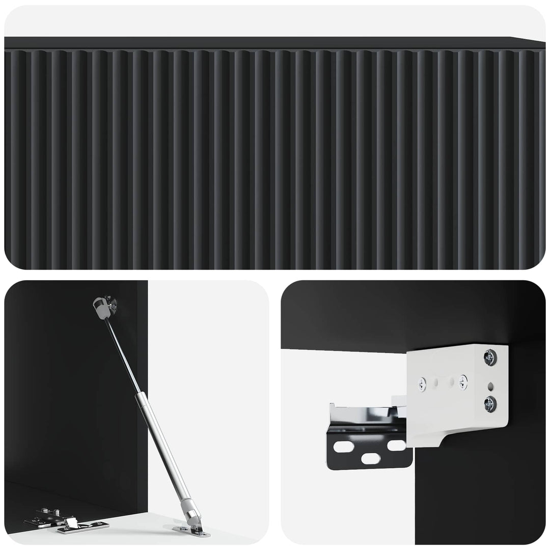 Væghængt TV-skab Sort 98 x 41 x 30 cm Konstrueret træ