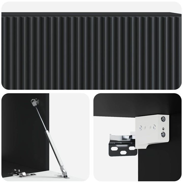 Væghængt TV-skab Sort 98 x 41 x 30 cm Konstrueret træ