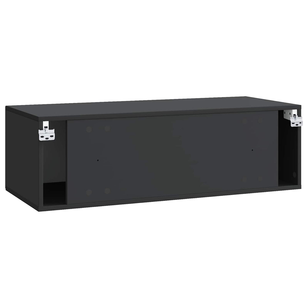 Væghængt TV-skab Sort 98 x 41 x 30 cm Konstrueret træ