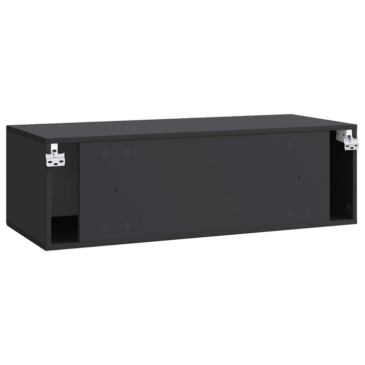 Væghængt TV-skab Sort 98 x 41 x 30 cm Konstrueret træ