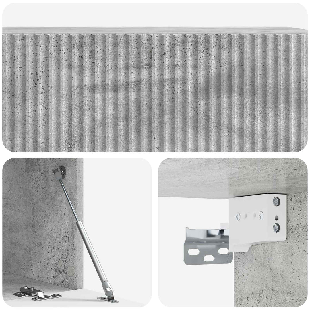 Væghængt TV-skab Betongrå 98 x 41 x 30 cm Konstrueret træ