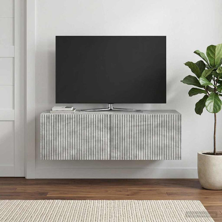 Væghængt TV-skab Betongrå 98 x 41 x 30 cm Konstrueret træ