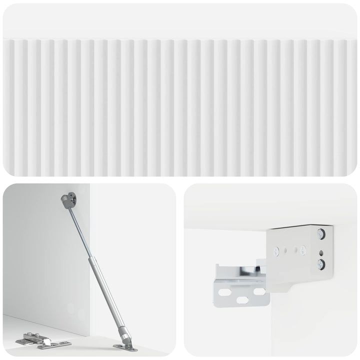 Væghængt TV-skab Hvid højglans 98 x 41 x 30 cm Konstrueret træ