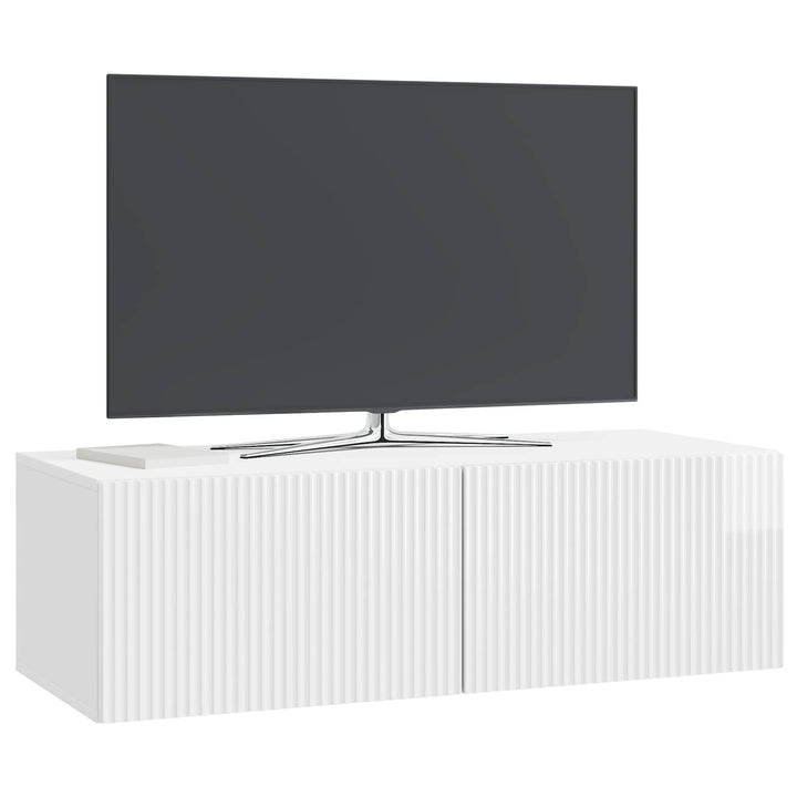 Væghængt TV-skab Hvid højglans 98 x 41 x 30 cm Konstrueret træ