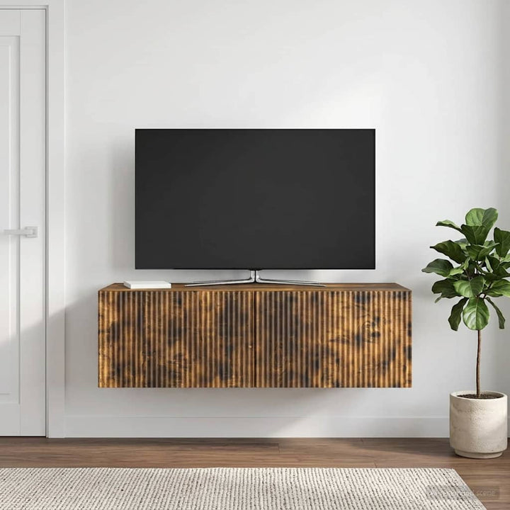 Væghængt TV-skab Røget eg 98 x 41 x 30 cm Konstrueret træ