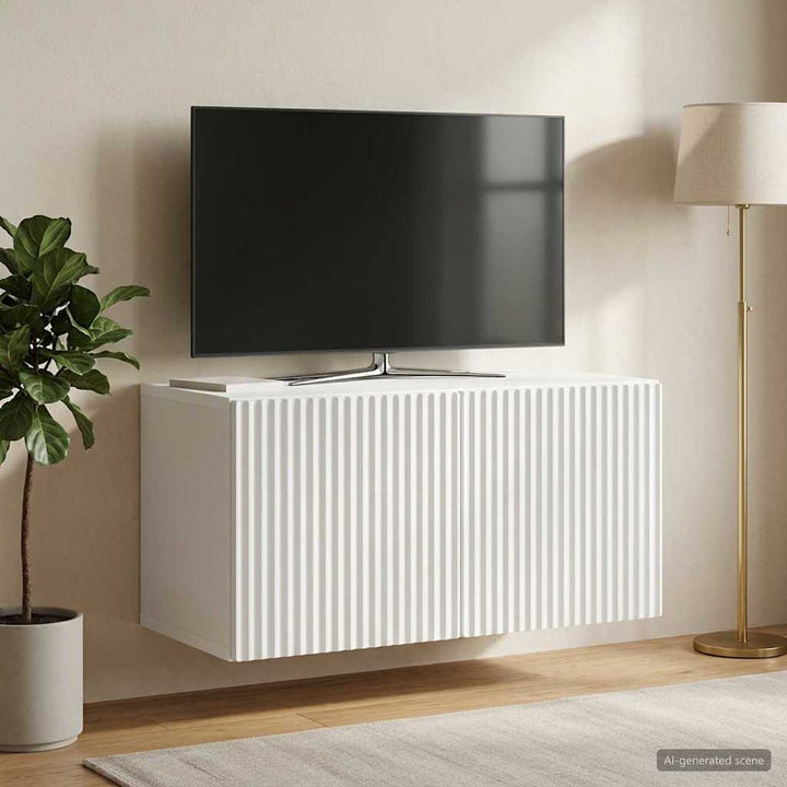 Væghængt TV-skab Hvid 59,5 x 31 x 30 cm Konstrueret træ