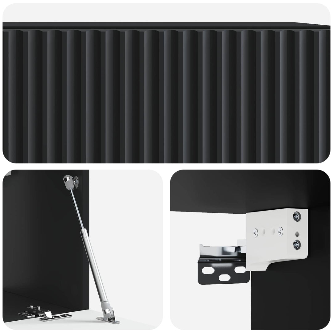 Væghængt TV-skab Sort 59,5 x 31 x 30 cm Konstrueret træ