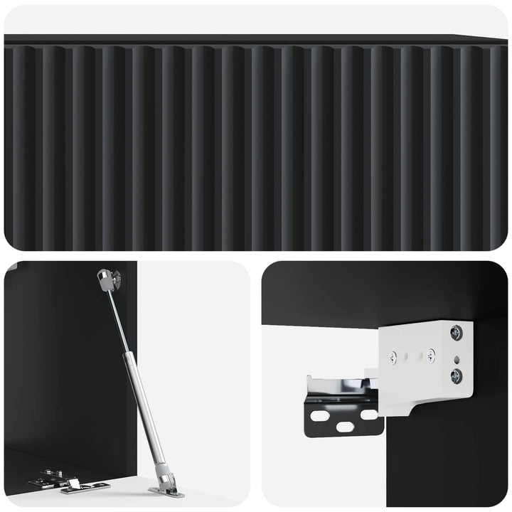 Væghængt TV-skab Sort 59,5 x 31 x 30 cm Konstrueret træ