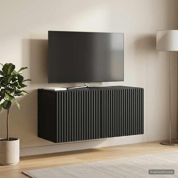 Væghængt TV-skab Sort 59,5 x 31 x 30 cm Konstrueret træ