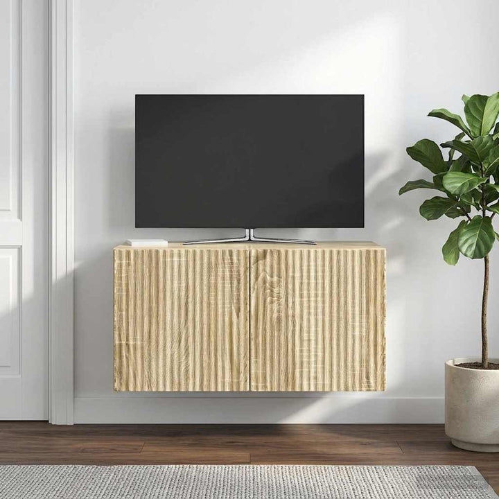 Væghængt TV-skab Sonoma-eg 59,5 x 31 x 30 cm Konstrueret træ