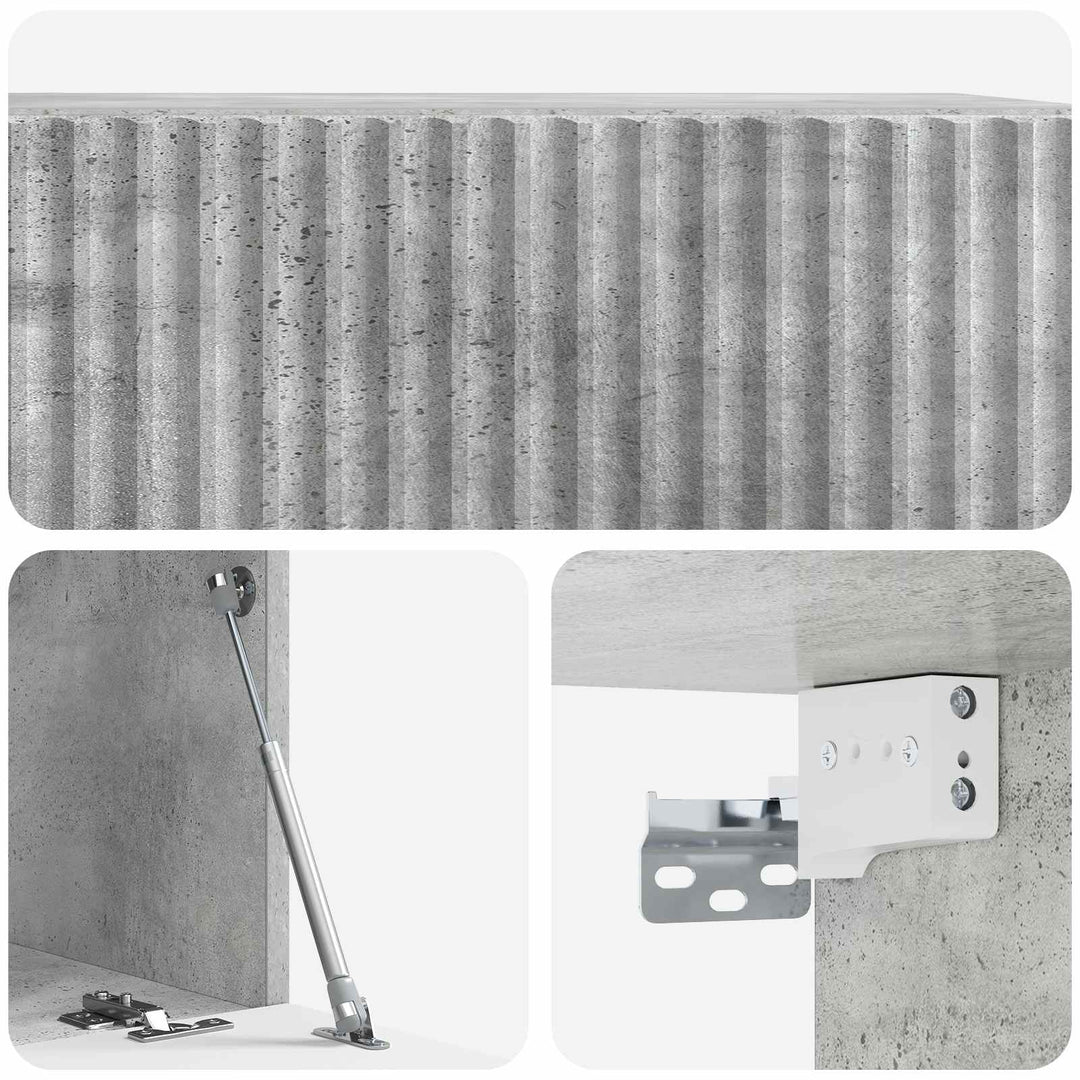 Væghængt TV-skab Betongrå 59,5 x 31 x 30 cm Konstrueret træ