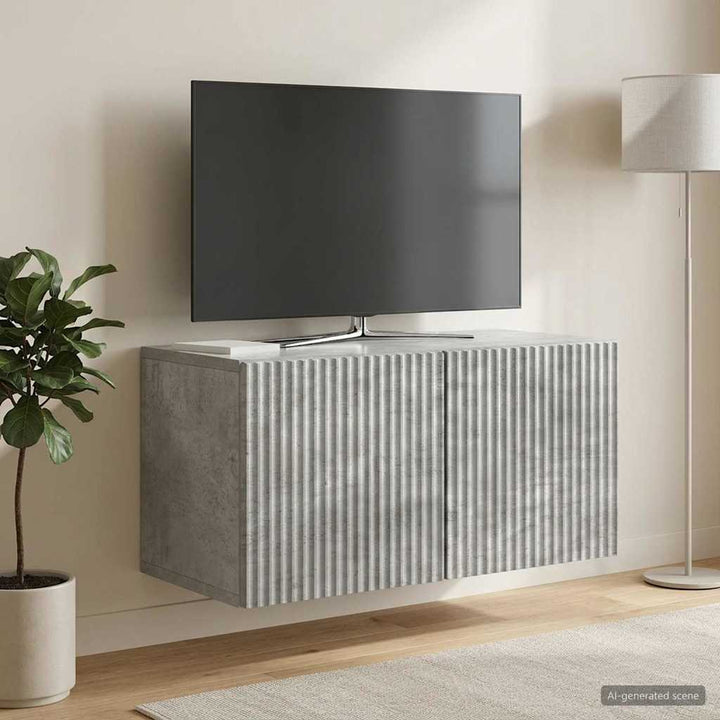 Væghængt TV-skab Betongrå 59,5 x 31 x 30 cm Konstrueret træ