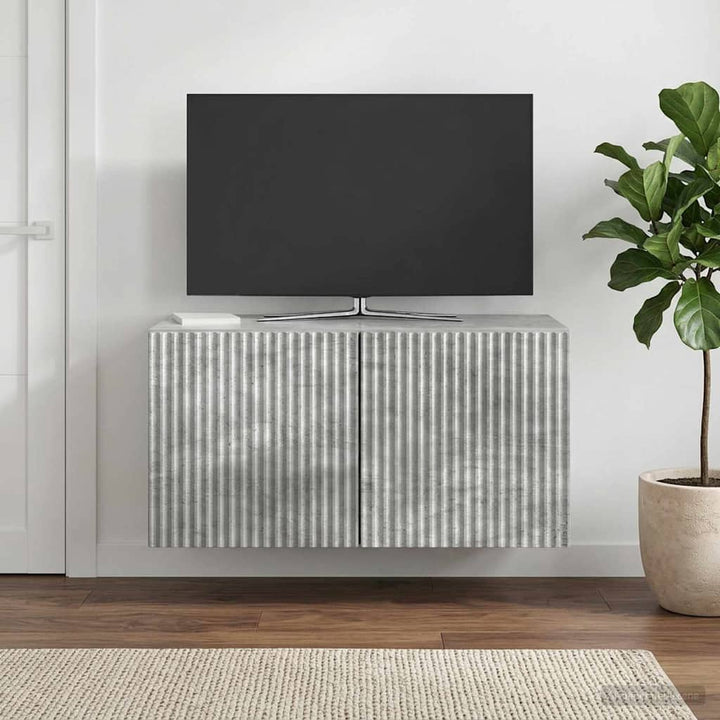 Væghængt TV-skab Betongrå 59,5 x 31 x 30 cm Konstrueret træ