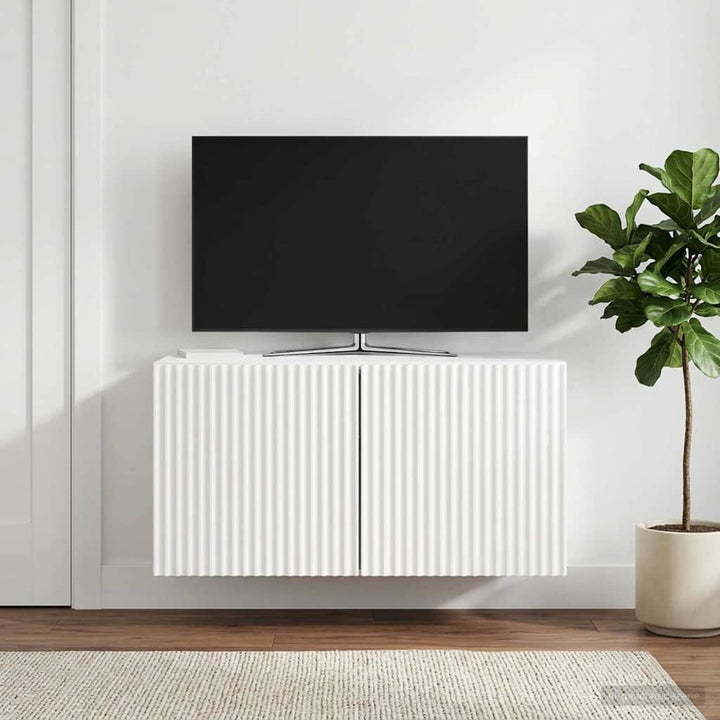Væghængt TV-skab Vægmonteret Hvid højglans 59,5 x 31 x 30 cm
