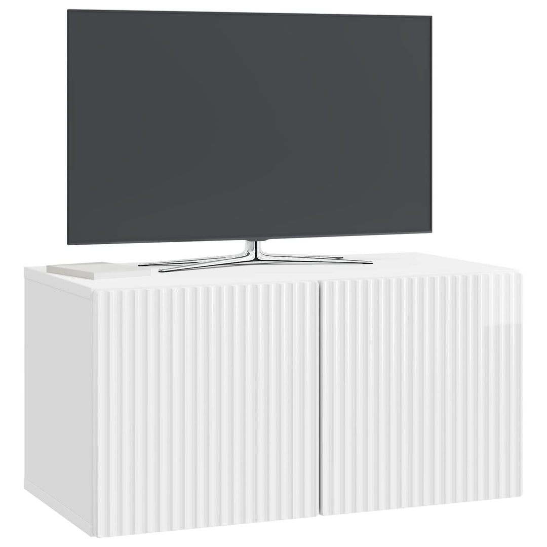 Væghængt TV-skab Vægmonteret Hvid højglans 59,5 x 31 x 30 cm