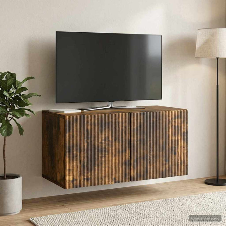Væghængt TV-skab Røget eg 59,5 x 31 x 30 cm Konstrueret træ