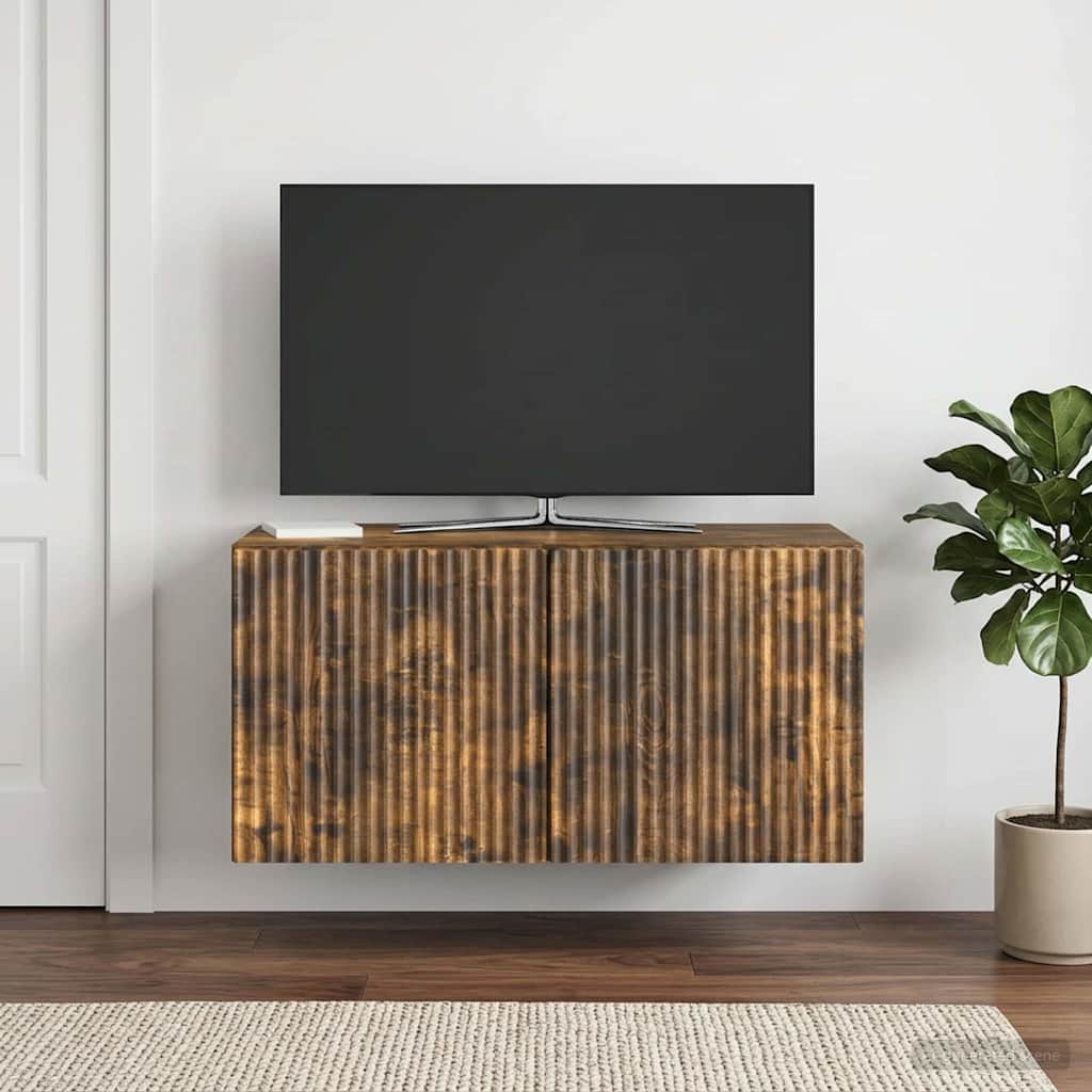 Væghængt TV-skab Røget eg 59,5 x 31 x 30 cm Konstrueret træ