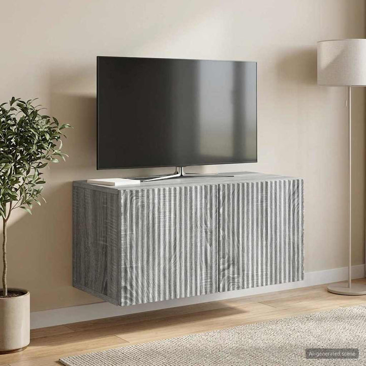 Væghængt TV-skab Vægmonteret Grå sonoma-eg 59,5 x 31 x 30 cm