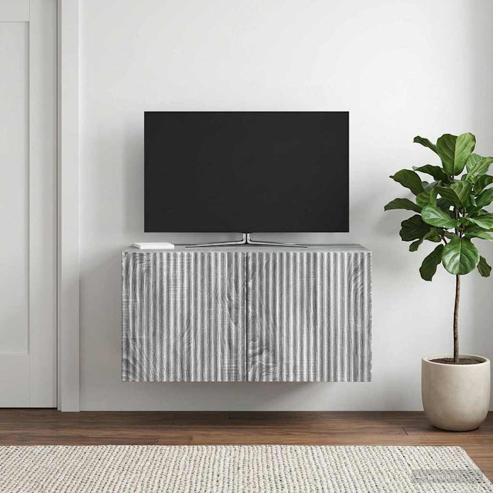 Væghængt TV-skab Vægmonteret Grå sonoma-eg 59,5 x 31 x 30 cm