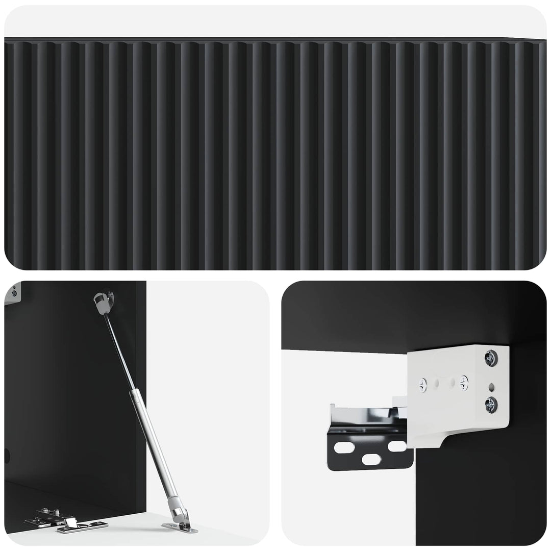 Væghængt TV-skab Sort 78,5 x 31 x 30 cm Konstrueret træ