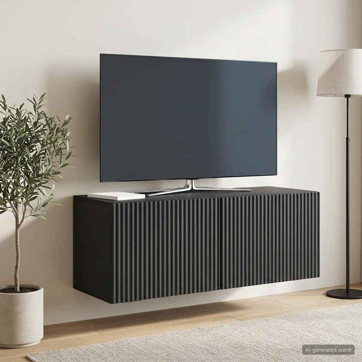 Væghængt TV-skab Sort 78,5 x 31 x 30 cm Konstrueret træ