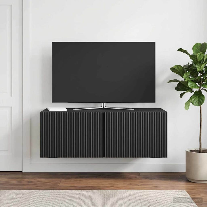 Væghængt TV-skab Sort 78,5 x 31 x 30 cm Konstrueret træ