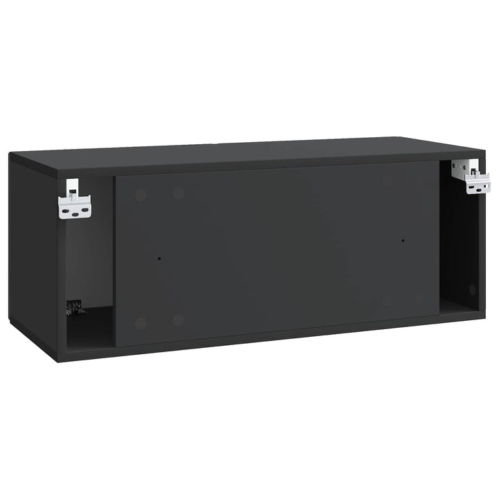 Væghængt TV-skab Sort 78,5 x 31 x 30 cm Konstrueret træ