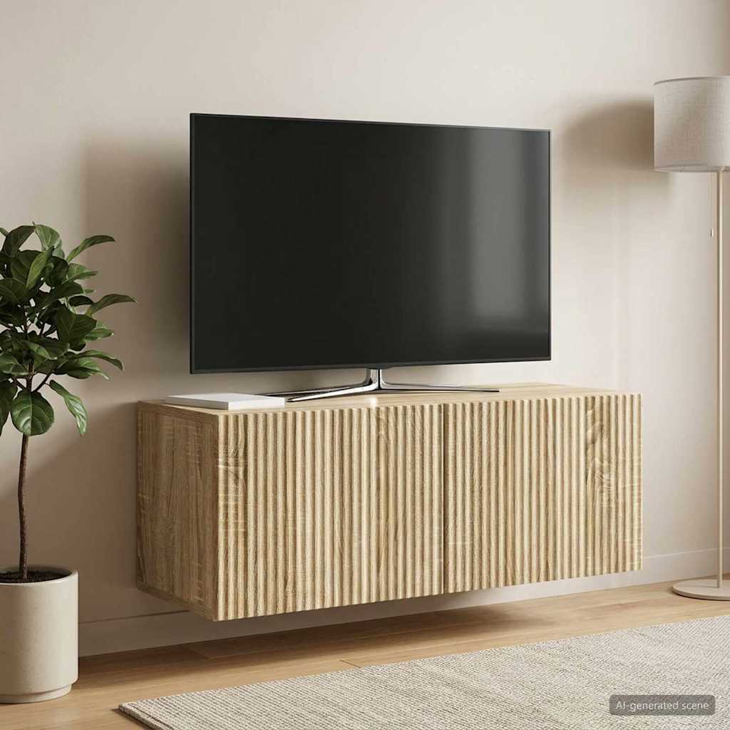 Væghængt TV-skab Sonoma-eg 78,5 x 31 x 30 cm Konstrueret træ