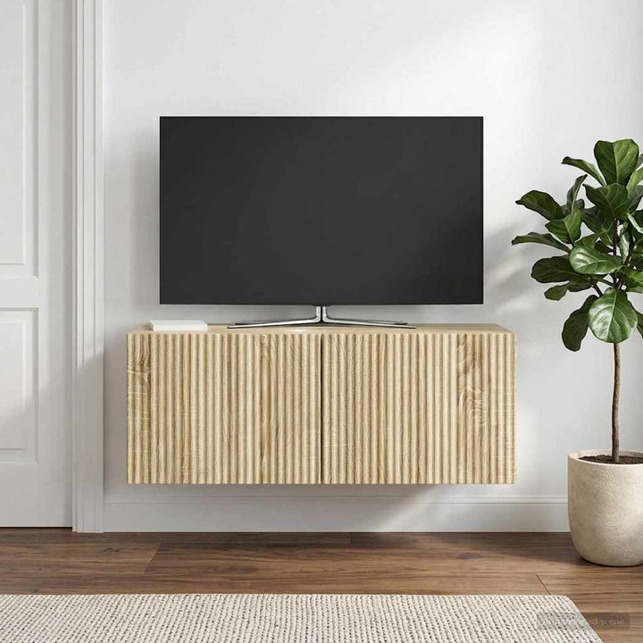 Væghængt TV-skab Sonoma-eg 78,5 x 31 x 30 cm Konstrueret træ