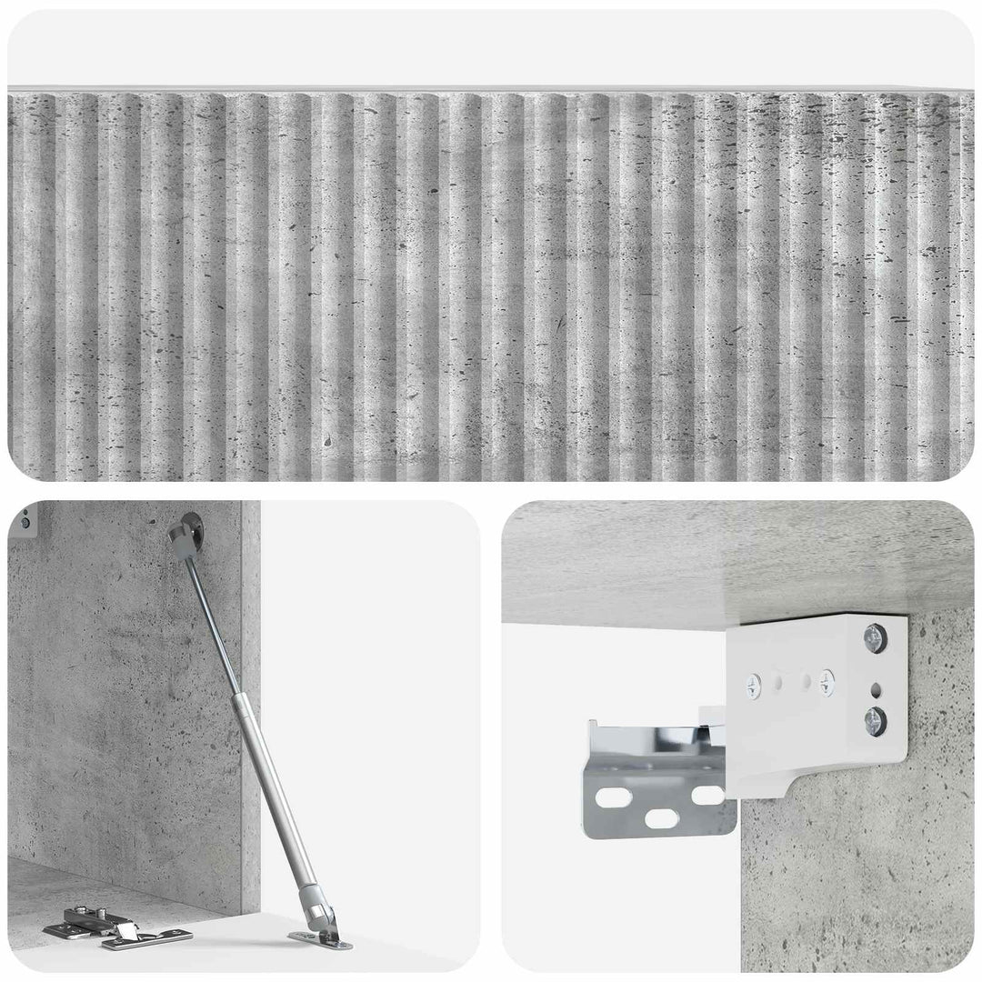 Væghængt TV-skab Betongrå 78,5 x 31 x 30 cm Konstrueret træ