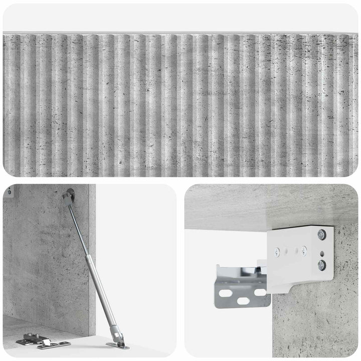 Væghængt TV-skab Betongrå 78,5 x 31 x 30 cm Konstrueret træ