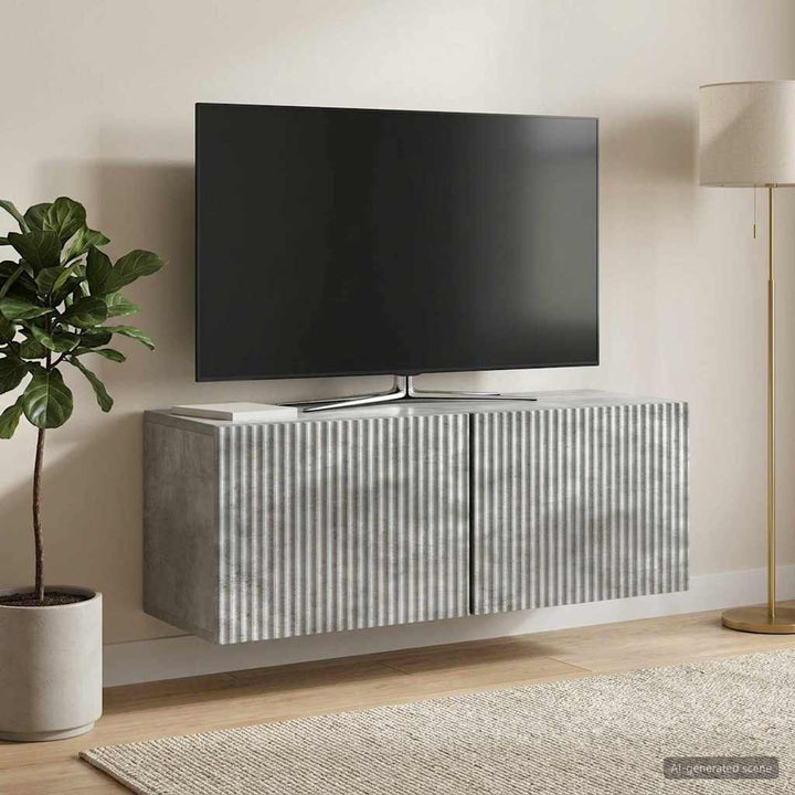 Væghængt TV-skab Betongrå 78,5 x 31 x 30 cm Konstrueret træ