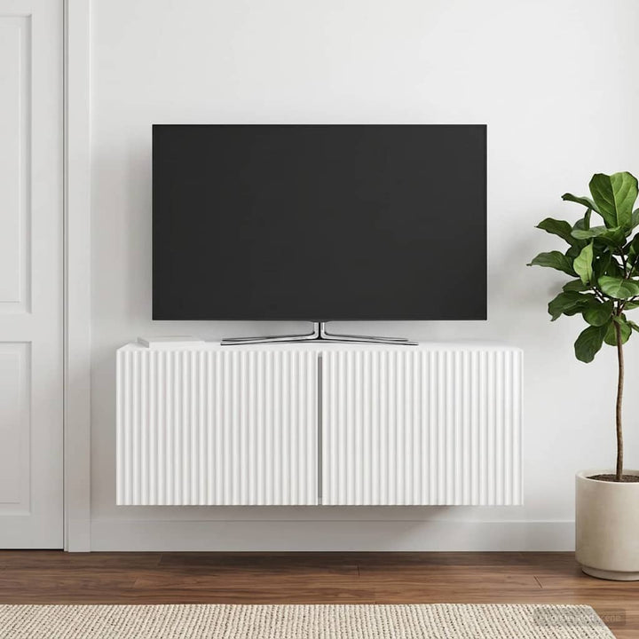 Væghængt TV-skab Vægmonteret Hvid højglans 78,5 x 31 x 30 cm